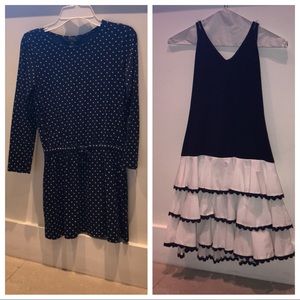 Bundle of a tunic and a dress in navy n white.
